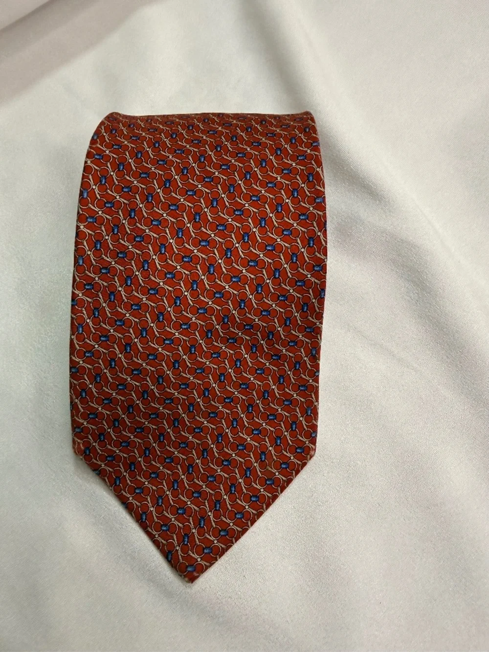 Brooks Brothers Makers Silk Tie Red Blue Geometric Made in USA